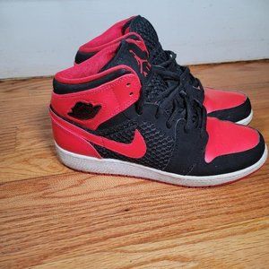 Black Red Air Jordans 1 "Knit" size 6.5us